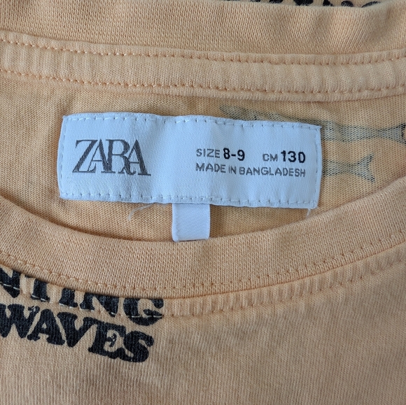 ZARA Boys Beach Theme Orange Sleeveless Shirt Size 8-9 - Picture 5 of 7